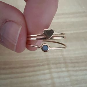 Stack of 3 Rose Gold Catbird Rings Sizes 6.5 - 7